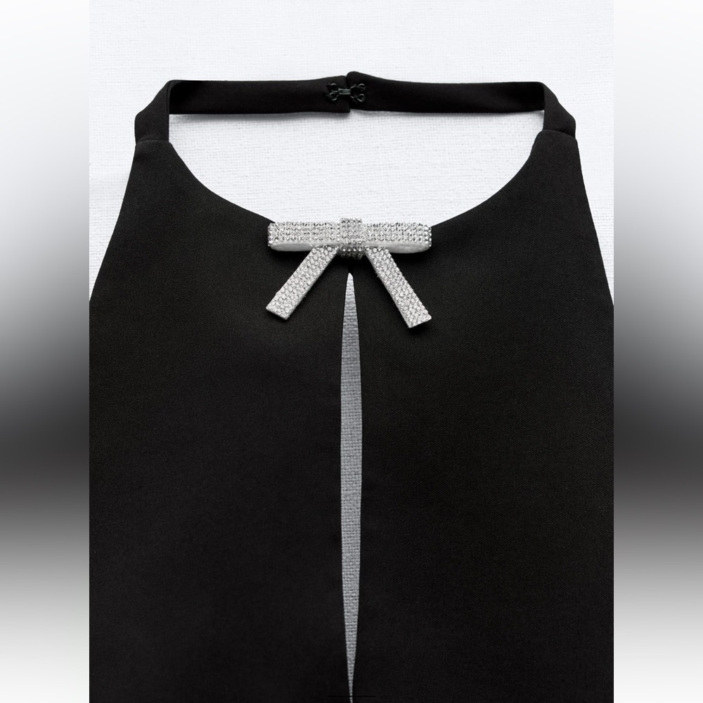 ZARA JEWEL BOW HALTER TOP - Picture 7 of 7